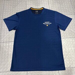 Quiksilver Waterman Collection Rash Guard Swim Sun Shirt Short Sleeve Navy L